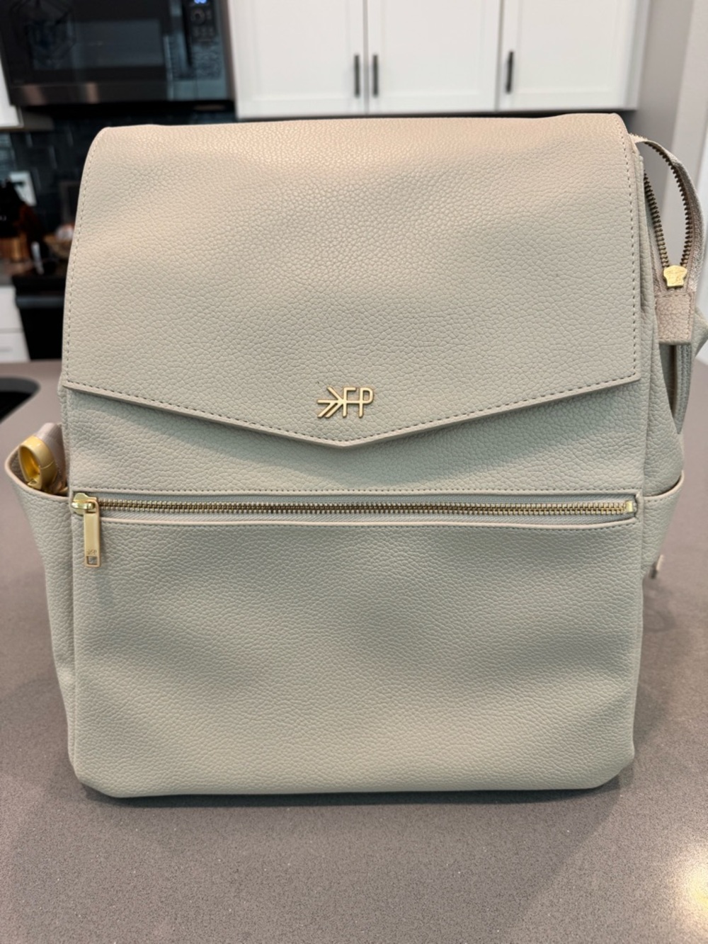 Freshly Picked Classic Birch II Leather Baby Backpack with Gold Harware